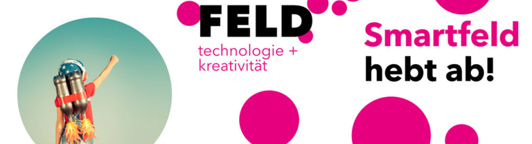 Smartfeld-Flyer mit pinken Kreisen 