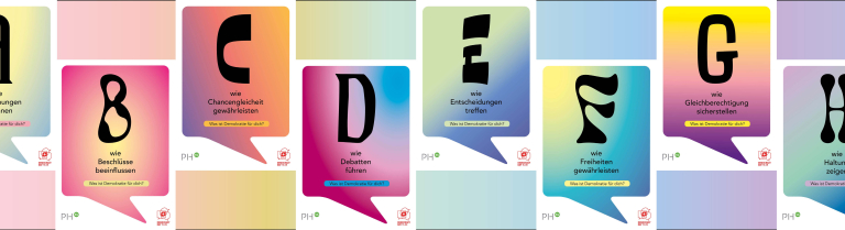 Buchstaben mit Erklärungen zum Democracy Day