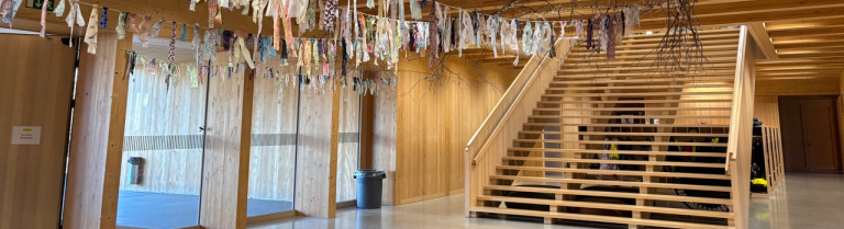 Schulraum Widnau Schlatt - Eingang mit Treppe und Nischen