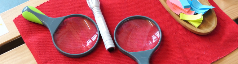 Lupen auf einem roten Tuch