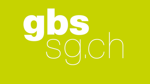 Logo gbs St.Gallen mit grünem Hintergrund
