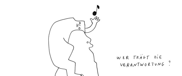 Ein Strichmännchen trägt ein anderes Strichmännchen auf dem Rücken