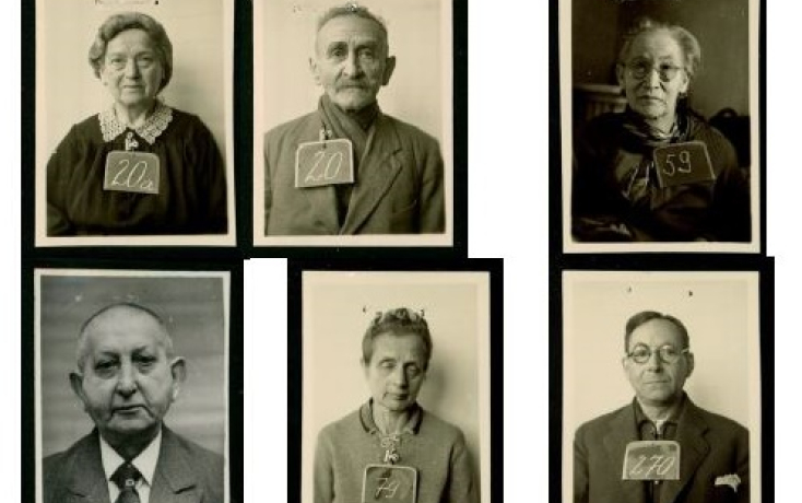 Foto von sechs jüdischen Flüchtlingen