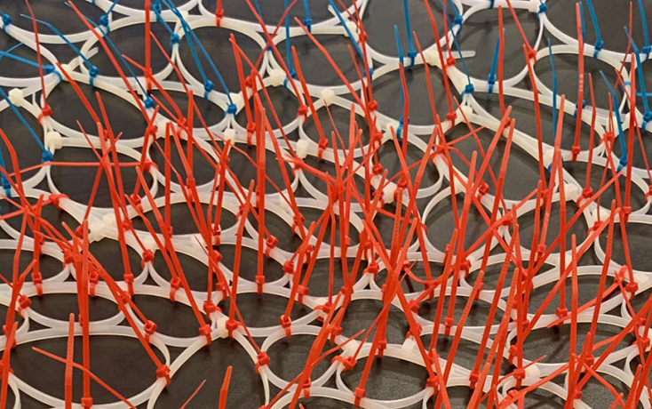 abstraktes Netz aus Kabelbindern