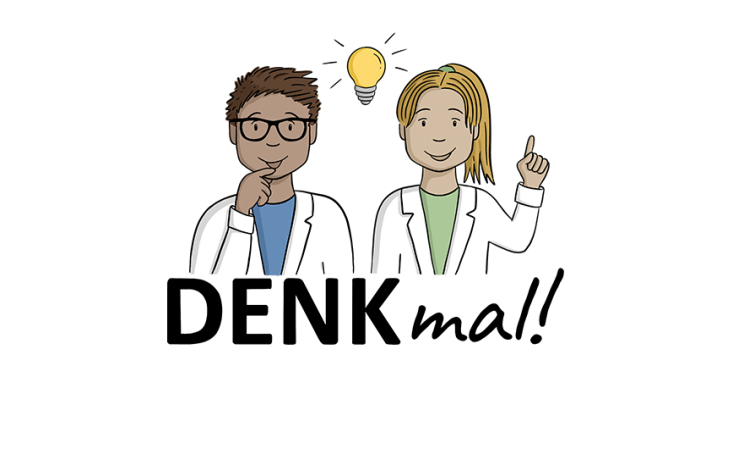 Illustration einer weiblichen und männlichen Person die am nachdenken sind 