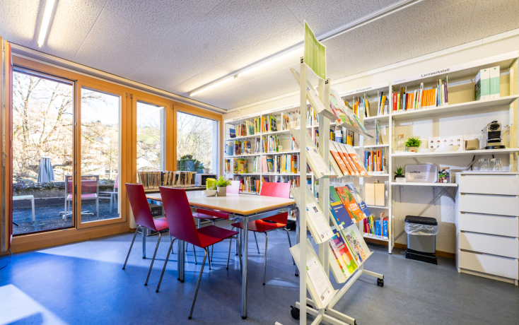 Bücher in einem Bücherregal