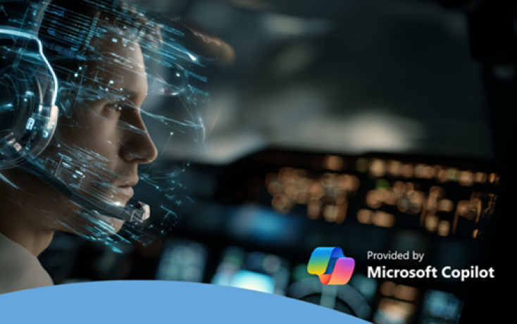 Teaser-Bild MS365 Copilot Basic-Workshop mit futuristischer Piloten-Figur als Symbol für KI-gestützte Arbeitsweise