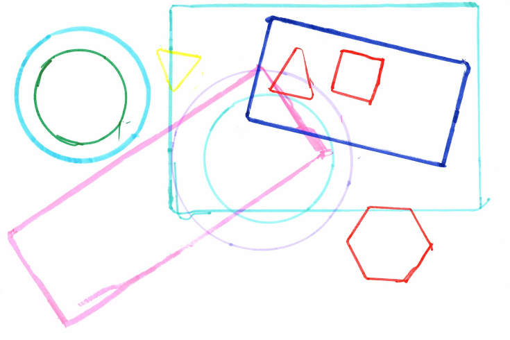 Zeichnung verschiedene Formen beim umranden von Gegenständen