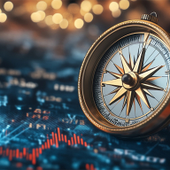 Kompass auf einer digitalen Karte